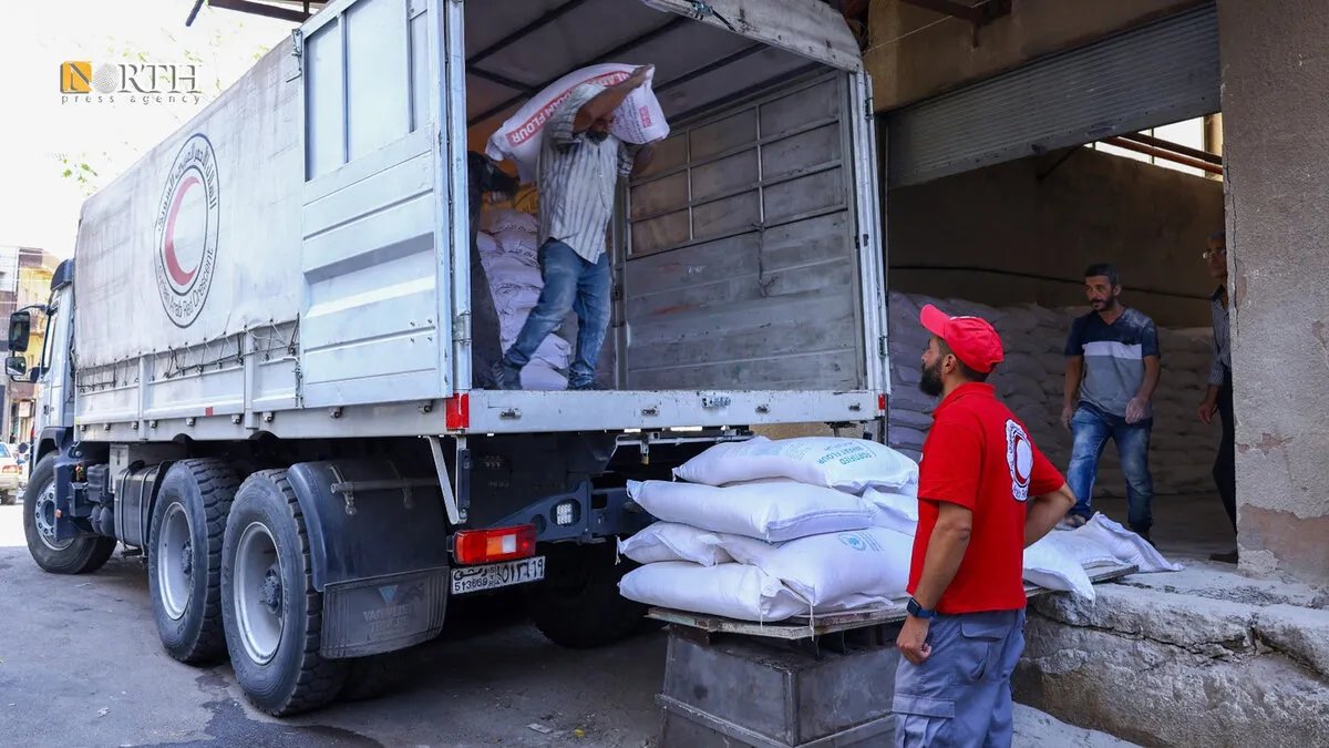 وصول 50 طنًا من الطحين إلى السويداء بدعم من جمعية ميزوبوتاميا للتخفيف من أزمة الغذاء