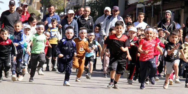 السويداء: 500 متسابق يشاركون في ماراثون القريا الخيري لدعم التعليم