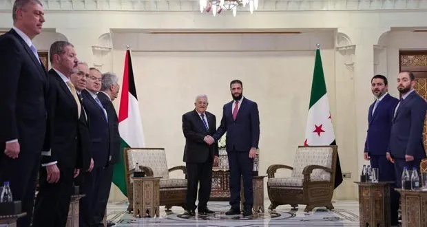 الرئيس الشرع يستضيف عباس في دمشق لبحث آخر التطورات الفلسطينية