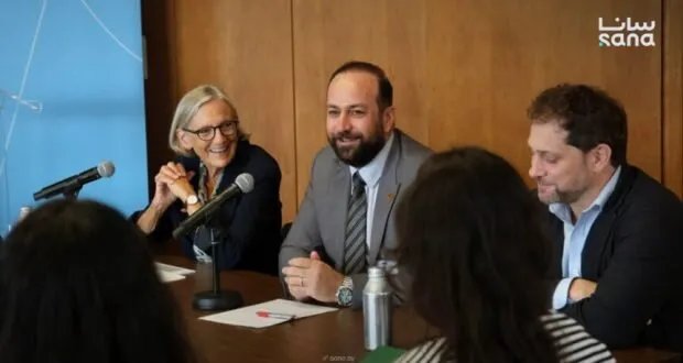 وزير الإعلام السوري في ندوة حوارية بجامعة كولومبيا يناقش تحديات إعادة البناء