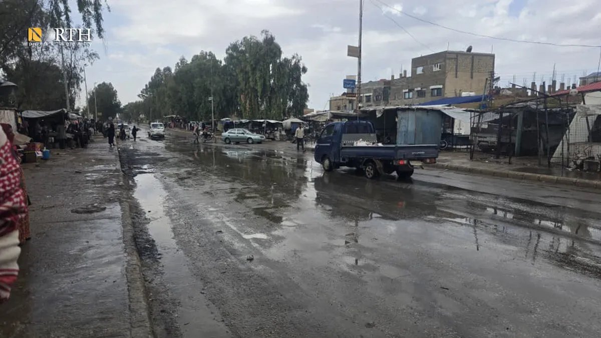 أمطار الخريف تلطف الأجواء في بلدة تل تمر بريف الحسكة