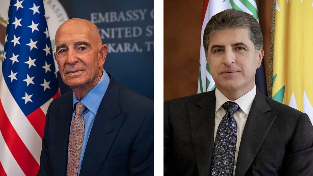 نيجيرفان بارزاني وتوماس باراك يبحثان تطورات الأوضاع في سوريا
