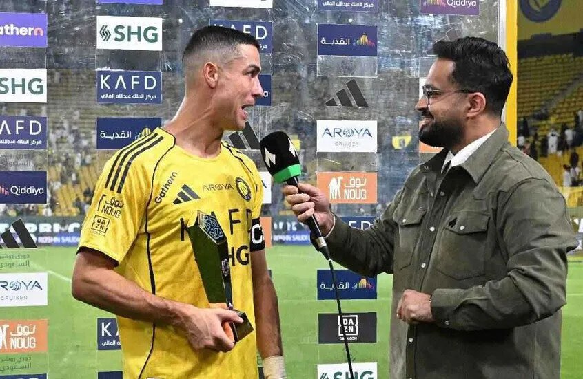 رونالدو يكشف عن مشاعره بعد تسجيله ثنائية الفوز للنصر على الفيحاء