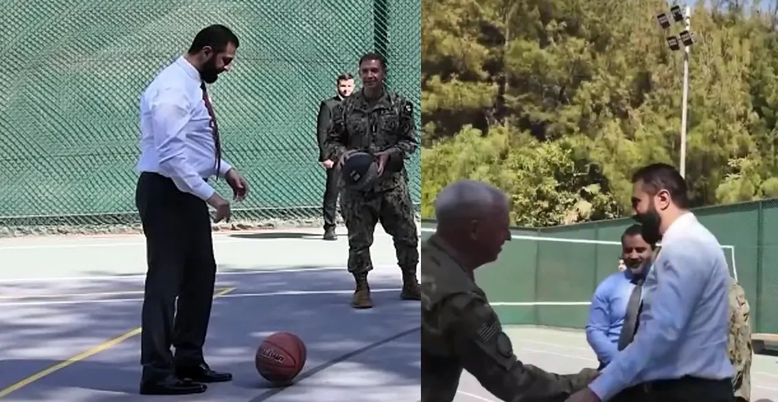 قبل لقاء ترامب: الرئيس السوري أحمد الشرع يستعرض لياقته بكرة السلة مع مسؤولين أمريكيين