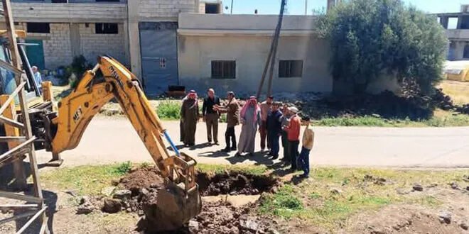 درعا: حملة لإزالة التعديات على خط مياه الثورة الرئيسي وتحسين إمدادات المياه