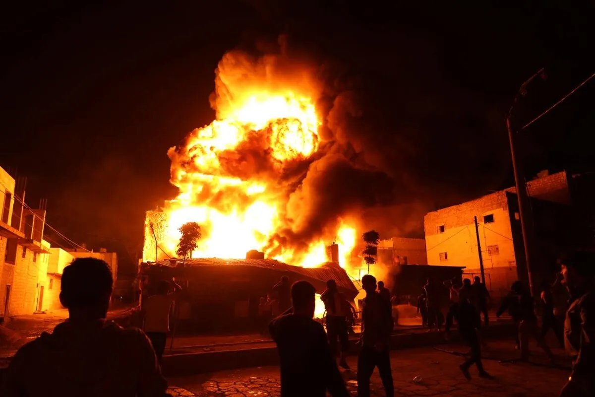 حريق هائل في محطة وقود بالباب شرقي حلب يخلف عشرات الإصابات