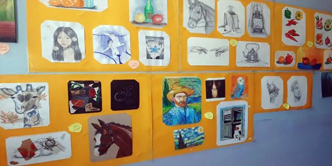 السويداء: معرض فني ونشاط ثقافي طلابي يضيء ثانوية عصام حرب