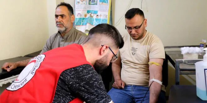 حملة تبرع بالدم في قمحانة بحماة لإنقاذ حياة مرضى التلاسيميا