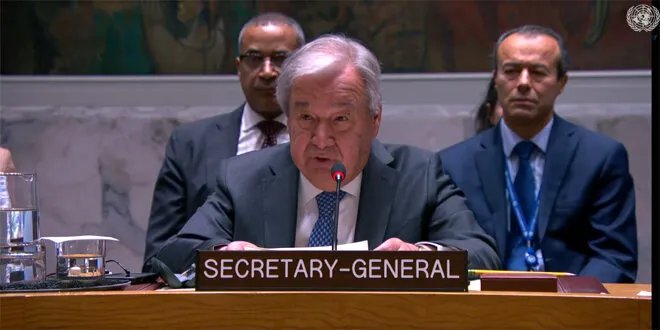غوتيريش يدعو المجتمع الدولي لدعم سوريا في تحقيق الاستقرار والانتقال السياسي