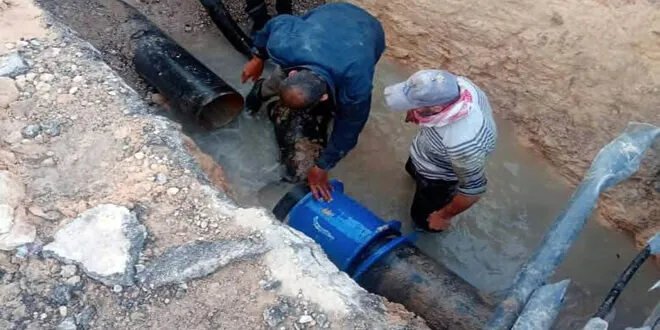 مياه حمص: حملة صيانة مكثفة لضمان استمرار تدفق المياه إلى المناطق الريفية
